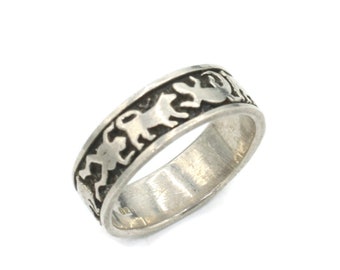 Southwestern Animal Sterling Fetish Ring: Size 10.5 to 11 Unisex Band