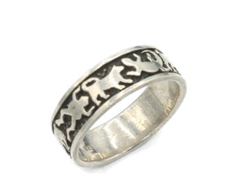 Southwestern Animal Fetish Ring Sterling Silver Size 10.5 to 11 Larger Unisex Band Ring