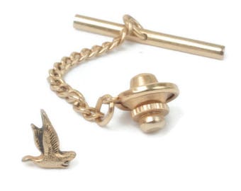 Hunter Duck Tie Tack Hickok Vintage Bird Jewelry Gift for Sportsman