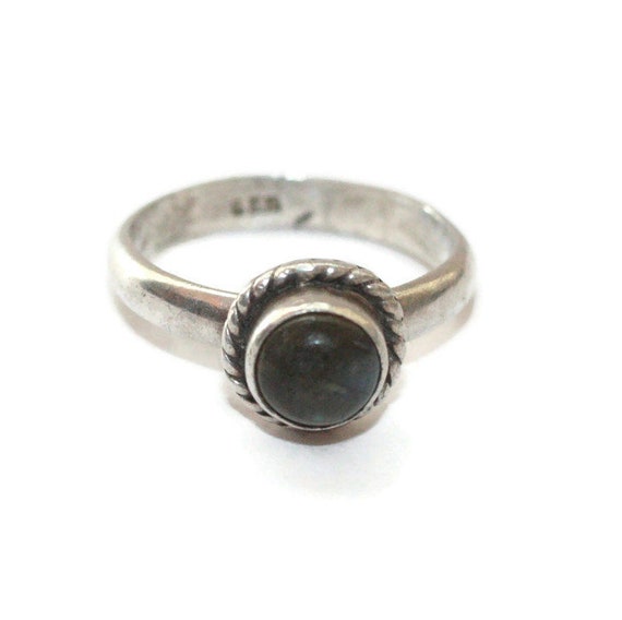 Labradorite and Sterling Silver Ring Bezel Set Ge… - image 1