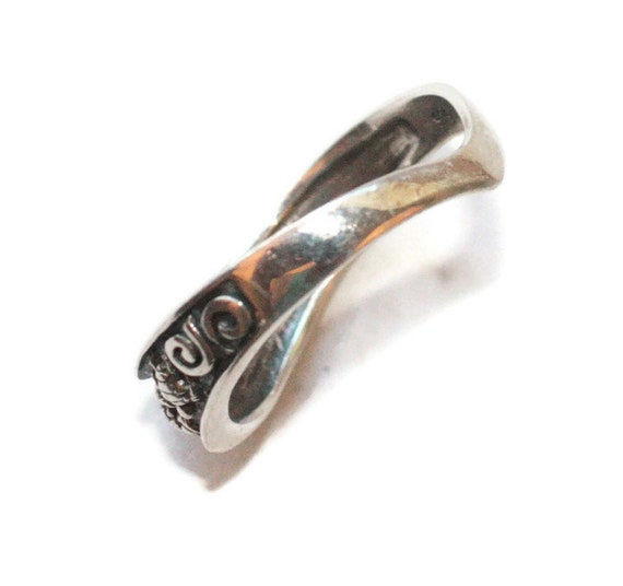 Oxidized Sterling Silver Turtle Ring: Vintage Cur… - image 6