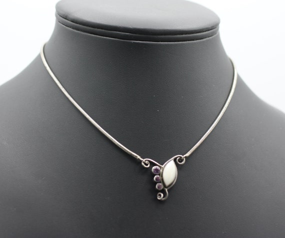 Amethyst Mother of Pearl and Freshwater Pearl Nec… - image 10