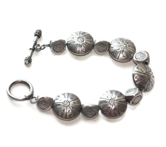 Karen Hill Tribe Sterling Bracelet with Dimension… - image 7