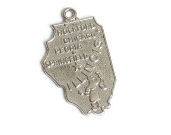 Vintage State of Illinois Sterling Charm: Prairie State, Cities