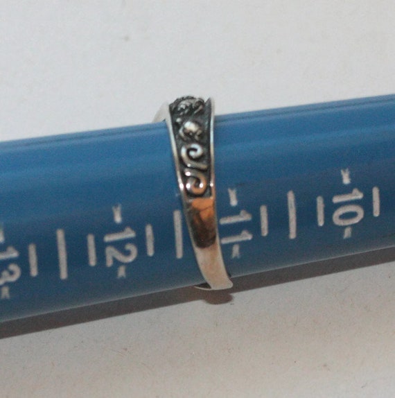 Oxidized Sterling Silver Turtle Ring: Vintage Cur… - image 5