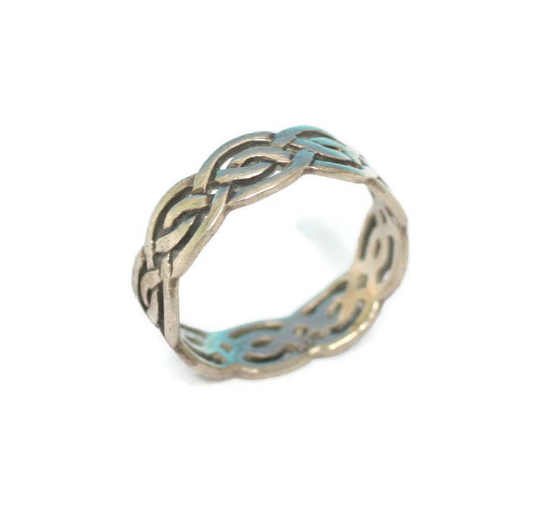 Vintage Celtic Style Ring Braided Design Size 6.25 Sterling Silver - Etsy