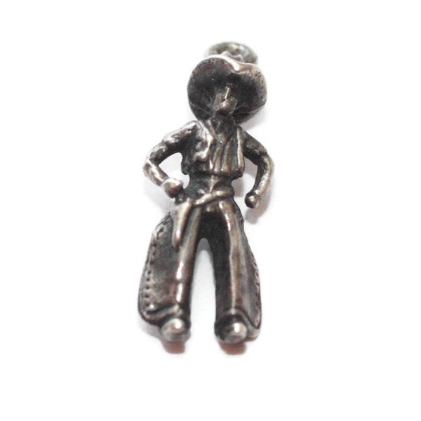 Sterling Silver Sheriff Cowboy Charm for Traditional Charm Bracelet Vintage