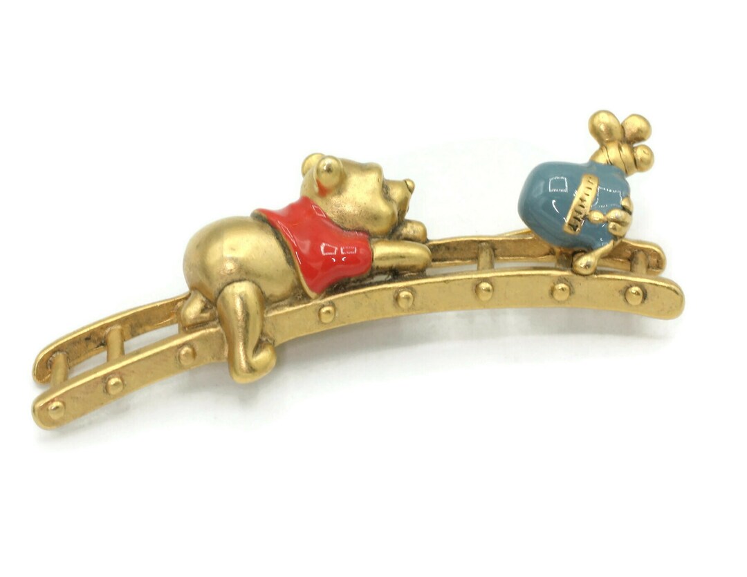 Disney Winnie the Pooh Climbing Ladder Pin With Hunny Pot Enameled Gold ...