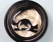 Vintage Black Squirrel Silhouette Cut Out Brooch Pin