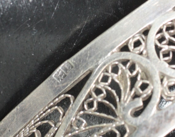 Egyptian Silver Filigree Bangle Bracelet Cairo Ha… - image 3