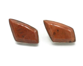 Jay King Red Jasper and Sterling Earrings Pierced Ears DTR Desert Rose Trading Larger Statement Earrings