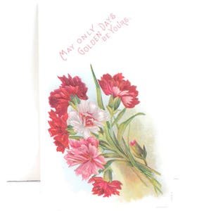 Antique Postcard May Only Golden Days Be Yours Birthday Greeting Card Scrapbooking