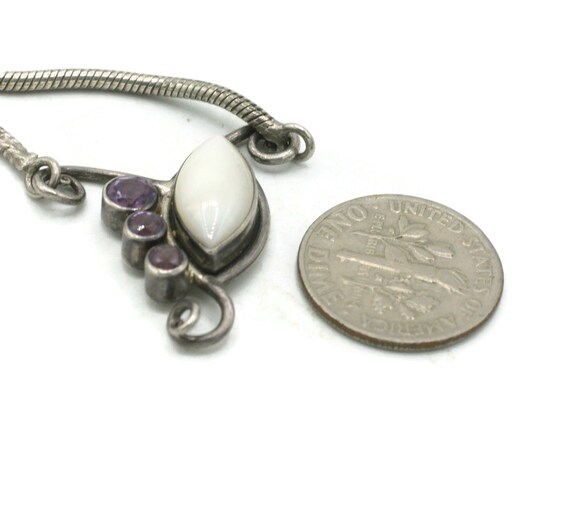 Amethyst Mother of Pearl and Freshwater Pearl Nec… - image 6
