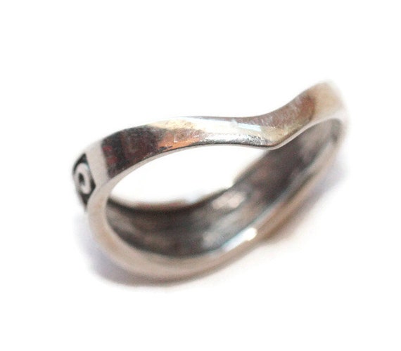 Oxidized Sterling Silver Turtle Ring: Vintage Cur… - image 4