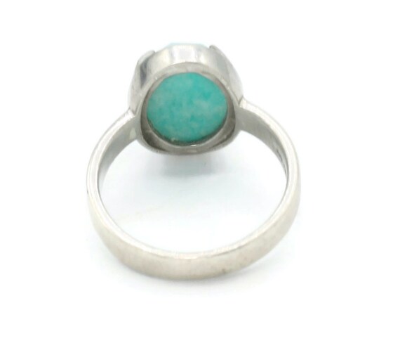 Amazonite and Sterling Ring Faceted Oval Stone Si… - image 3