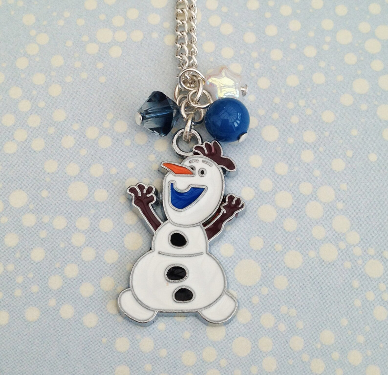 Frozen Olaf Snowman Charm Necklace Etsy