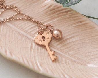 Rose Gold Key Necklace