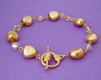 Golden Bridesmaid Toggle Bracelet