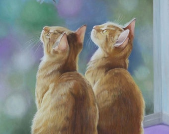 Cat Fine Art Print, Cat Art, Pet Art, Orange Tabby