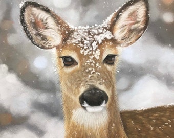 Deer Fine Art Print, Wildlife Art, Doe Deer