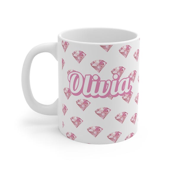 ピンクダイヤモンドマグカップ - 彼女へのカスタムネームギフト - Etsy 