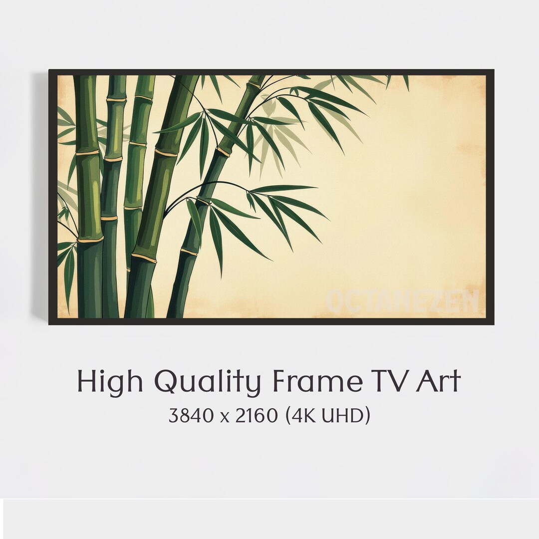 Japanese Bamboo Wall Art in 4K Beautiful Minimalist Nature Decor for TV