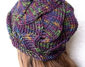 Pattern - Knitted Swirl Hat,  Bulky