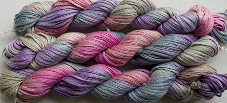 Hand dyed 104 yds Desert Junco Rayon Tape Ribbon