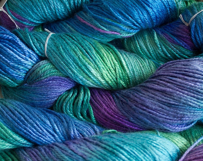 Silk Bamboo, Hand Painted Yarn, 225 Yds Iris Etsy