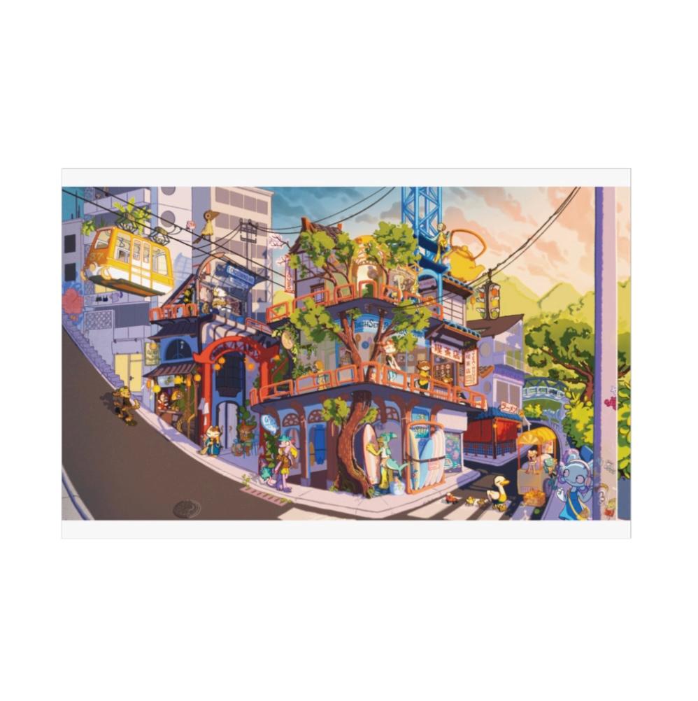 アートプリント -E Crosswind Ave- (夏のポスター、日本風、都市景観