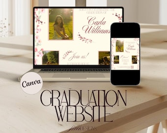 Wildblumen Abschlussfeier Website Einladung: Blumenbutter Gelb, Skurril, bearbeitbare Vorlage (Digitaler Download)