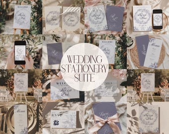 Chinoiserie Floral Hochzeitseinladung: Save the Date, Antwortschild, Willkommensschild (Digitaler Download)