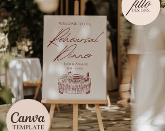 Probeessen Willkommensschild: Elegante Hochzeitstafel Dekor (18x25 Vorlage)