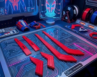 Spider-Man 2099 rustningsklingor | 3D-utskrivna cosplay-spikar | Superhjältekostymtillbehör