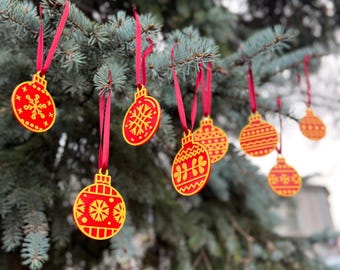 Juego de adornos navideños ecológicos de PLA para decoración navideña, adornos únicos para árboles, regalo impreso en 3D