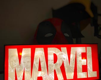 Litofanía personalizada de Marvel Avengers impresa en 3D, regalo para fans de Marvel.