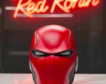Casco de cosplay Red Ronin, capucha roja de alta calidad, máscara impresa en 3D con placa trasera magnética.