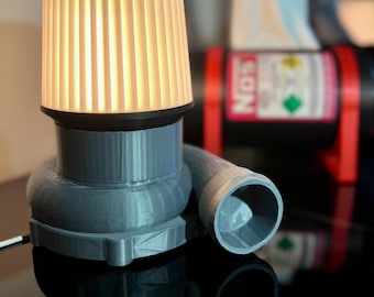 Lámpara LED de escritorio con filtro de aire y turbocompresor para automóvil, impresa en 3D y personalizada
