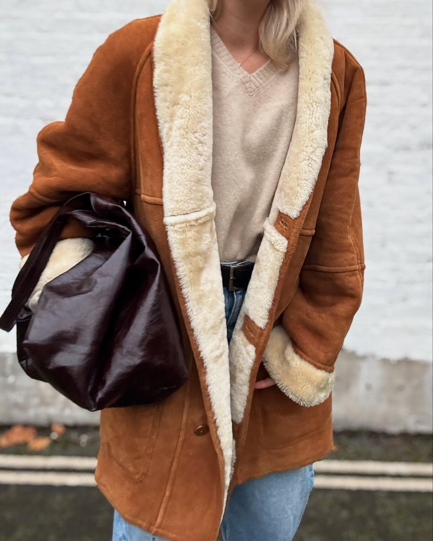 Oversized Shearling Coat - Etsy