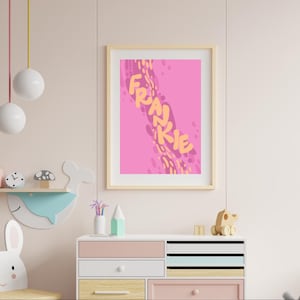 Impresión de nombre personalizada / Póster con nombre / Póster con nombre personalizado / Póster con nombre dibujado a mano / Póster infantil personalizado / Póster para guardería
