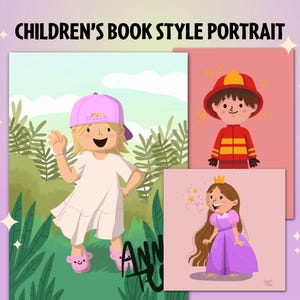 Personalisiertes Kinderbuch | Kinder Geburtstag Poster | Digitale personalisierte Kinder Illustration | Benutzerdefinierte Karikatur Porträt