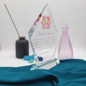Glass Diamond Trophy / Award - Personalized Glass block with your favorite picture, logo, image or text.