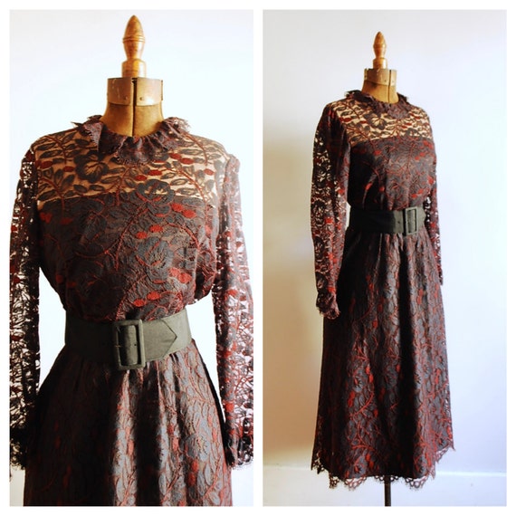 Vintage Nat Kaplan Couture Lace Party Dress