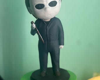 Hand-Painted Michael Myers Figure – Horror Movie Collectible, Halloween Decor, Slasher Icon Gift