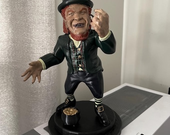Handcrafted Horror Leprechaun Figure with Pot of Gold