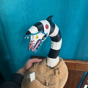 Hand-Painted Beetlejuice Sandworm Figure - Horror Decor & Collectible | Tim Burton Inspired