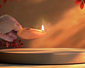 Herodian Oil Lamp Replica: Biblical 10 Virgins Lamp