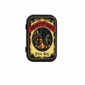Kit deluxe per accendere il fuoco a tema Sasquatch. Regalo ideale per cacciatori di Bigfoot, per la festa del papà e per gli scout.