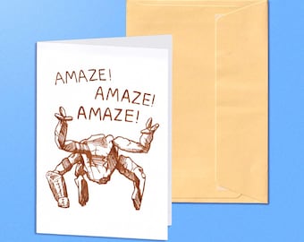 Rocky 'Project Hail Mary' "Amaze! Amaze! Amaze!" - Gocco-printed greeting card