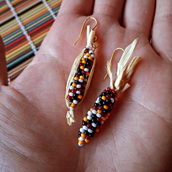 Beaded Corn Earrings